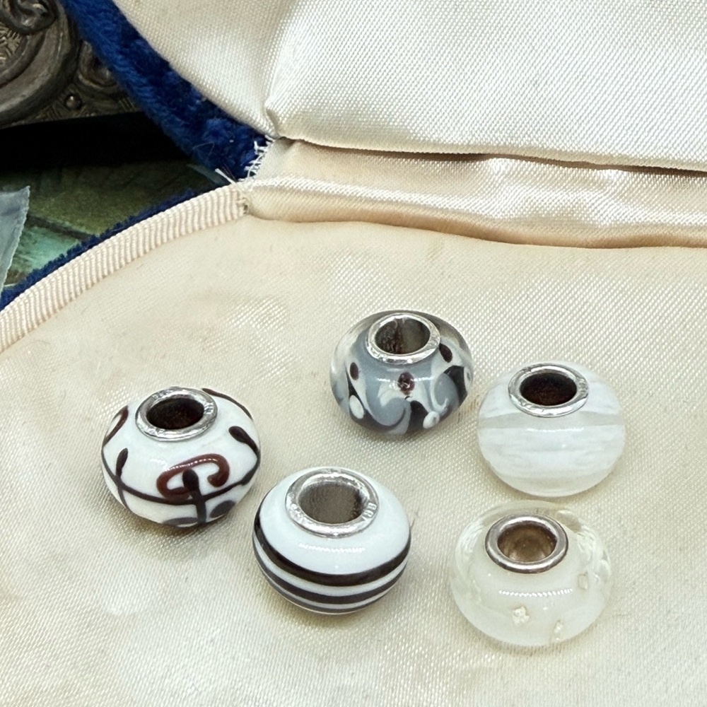 Vintage Murano glass slider bead charms lot